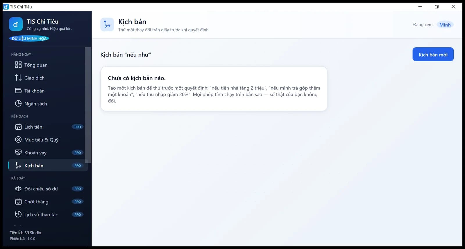 Màn hình kịch bản nếu như